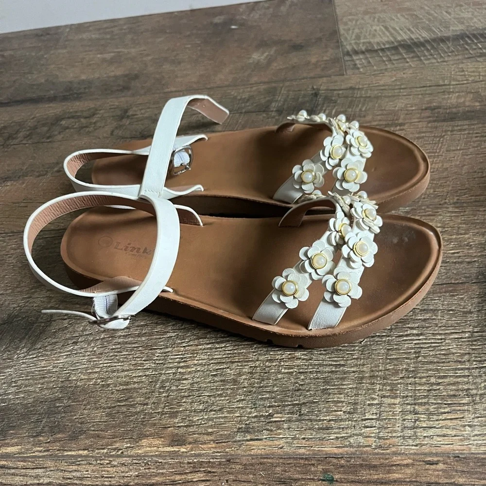 Sandals‎ Bundle White Floral + Glitter Jelly Beach Shoes Lot girls size 3